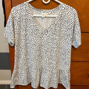 Peplum v-neck blouse